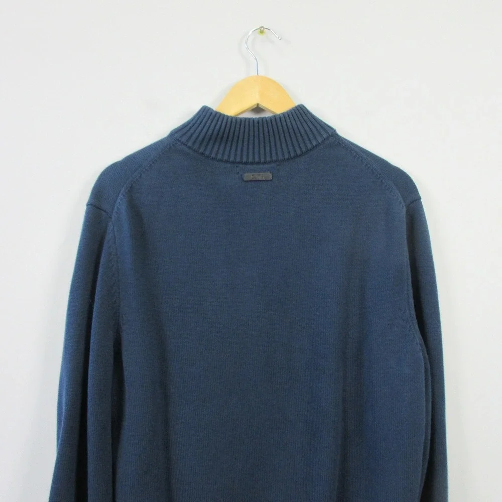 Cuts Clothing 1/4 Zip Long Sleeve Pullover Knit Sweater Men L Blue Casual 656 - Picture 8 of 11